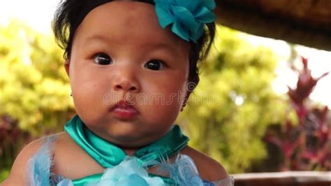 Cute Fat Baby Girl Face Close Ups Stock Footage Video Of Smiling