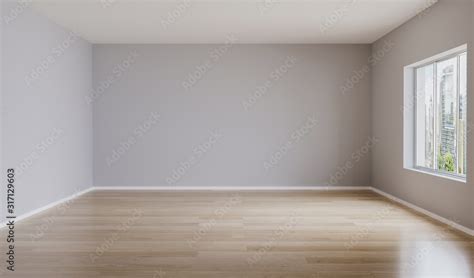 Empty Room With Light Walls And Wooden Floor Empty Room For Mockup 3d