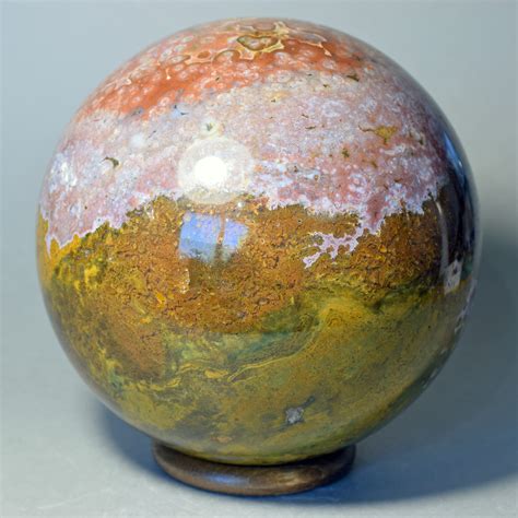 14 Cm Polished Ocean Jasper Sphere Trésors Du Temps