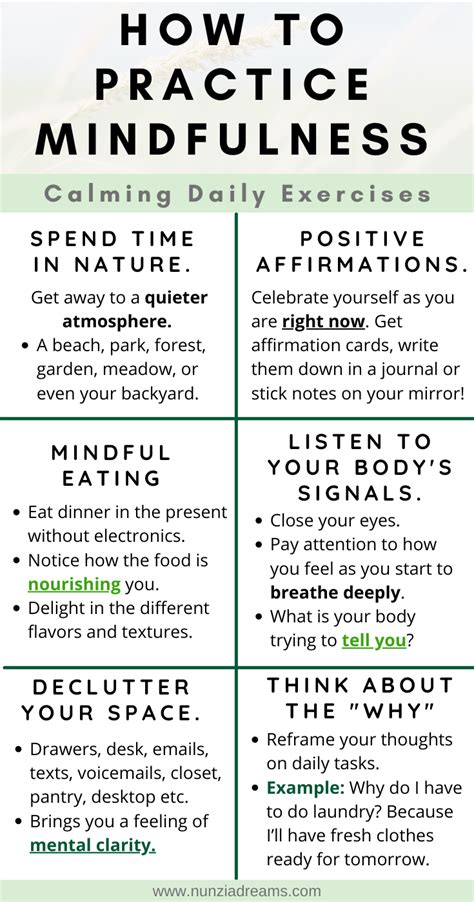 7 Calming Simple Mindfulness Exercises For Adults Nunziadreams