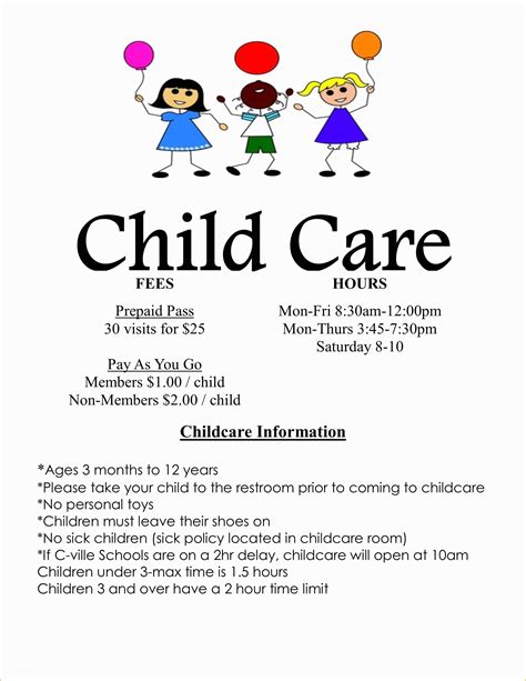 Child Care Flyer Templates Free Free Printable Templates