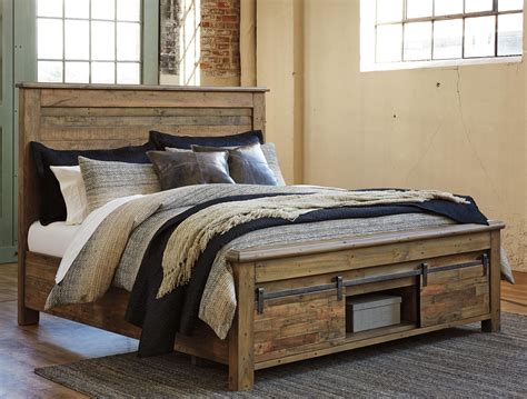 Signature Design By Ashley Sommerford California King Panel Storage Bed With Barn Doors Del