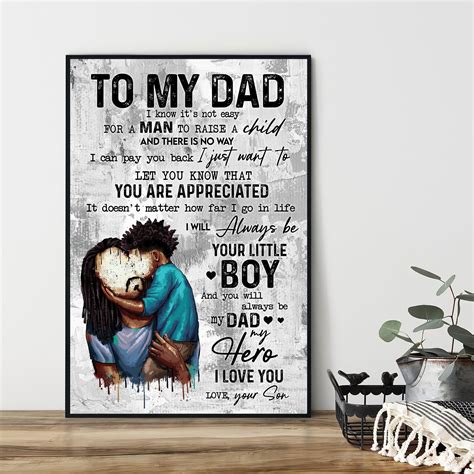 Fathers Day Canvas Art You Are Appreciated Poster Print Etsy