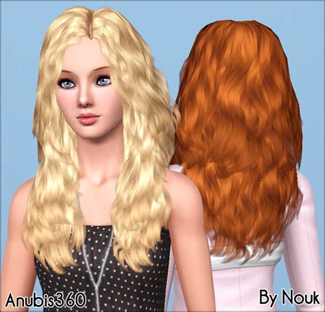 Mod The Sims Nouks Long Wavy Hair Converted For Teen To Elder