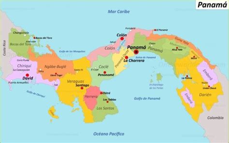 Mapa De Panamá Con Nombres Provincias Y Distritos Para Descargar E