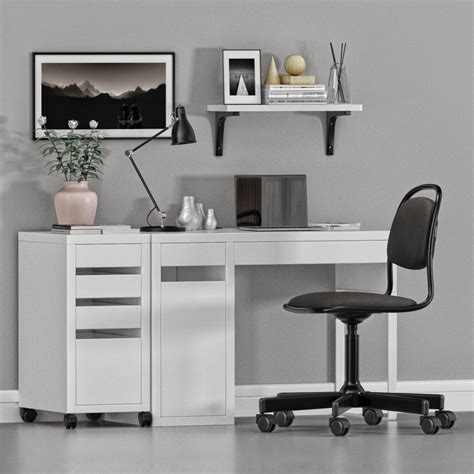 Ikea Micke Desk With Orfjall Swivel Chair 3d Cgtrader