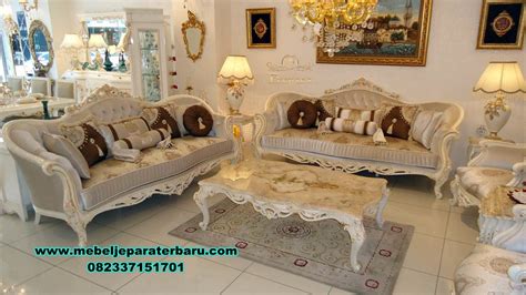 gambar mebel jepara  set sofa tamu modern mewah elegan sultan sst