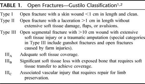 Gustilo Classification Of Open Fractures Diagnosis Grepmed