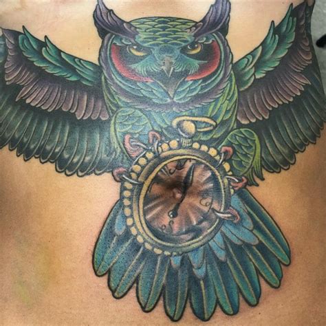 12 Cool Owl Stomach Tattoo Designs And Ideas Petpress