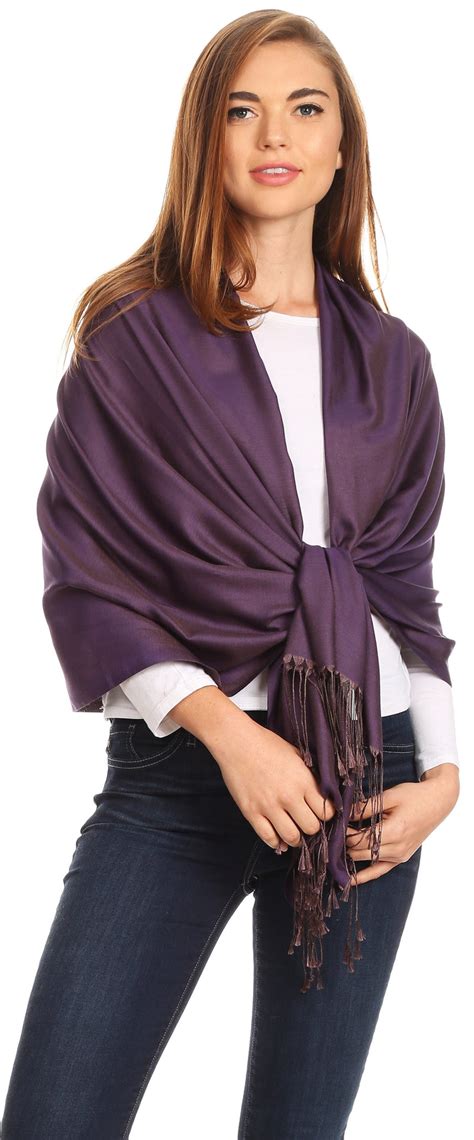 Sakkas Carine Reversible Soft Solid Slight Shimmer Pashmina Shawl Wr