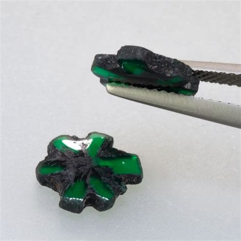 251ct Trapiche Emerald Single Crystal Pair Lawson Gems Rough And
