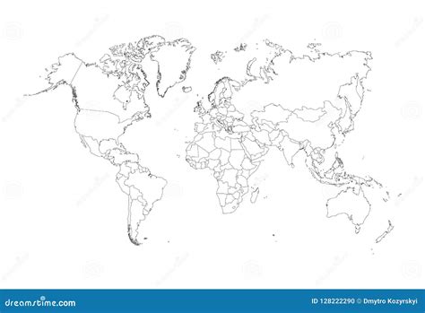World Map Vector Isolated On White Background Globe Worldmap Icon