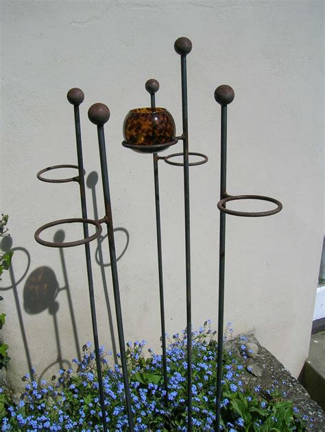 Outdoor Candle Holders Garden Candle Stakes Supports 4 Plants