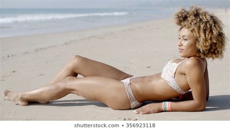 Black Woman Lying On Beach Slow Stock Photo Shutterstock