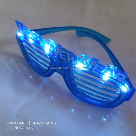 New 2021 Led Eyeglasses Happy New Year Plastic Flashing Light Up Led Glasses For Party