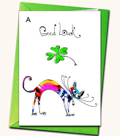 Good Luck Greeting Card Personalised Cards Any Name On The Etsy