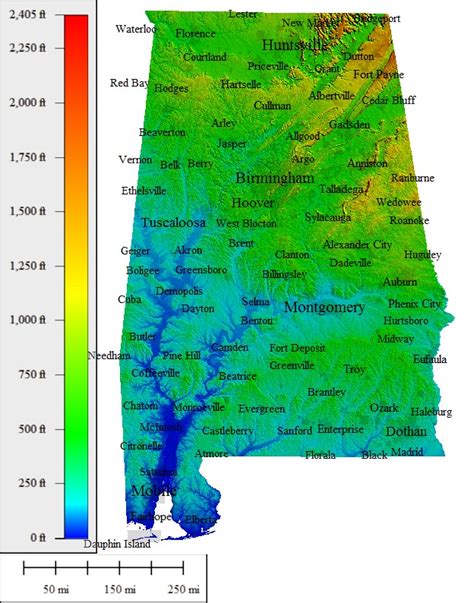 Elevation Map Of Alabama Hiking In Map