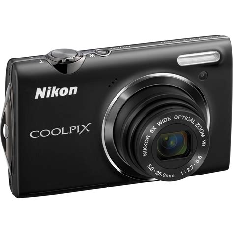 Nikon Coolpix S5100 Compact Digital Camera Black 26222 Bandh