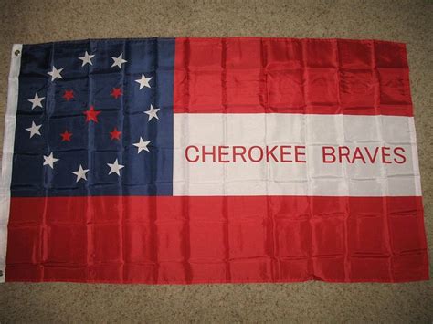 Sewn And Embroidered Historical Csa Civil War Cotton Cherokee Braves Flag