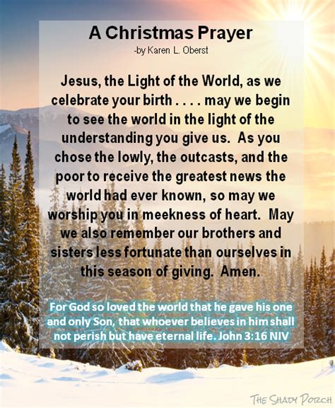 Eternal god, this joyful day is radiant with the brilliance of your one true light. Dec+8+Christmas+Prayer+John+3+16.png (506×617) | Christmas ...