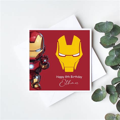 Personalised Iron Man Birthday Card Superhero 4th 5th 6th Etsy
