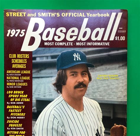 1975 Street And Smiths Baseball Yearbook Preview Catfish Etsy