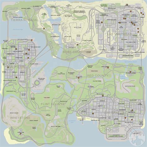 Road Map Of Gta San Andreas Games Mapsland Maps Of The World