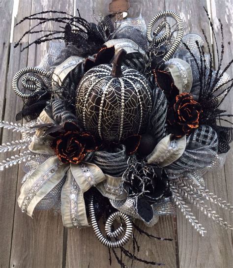 Stunning Glam Halloween Wreath By Ba Bam Wreaths Spooky Halloween
