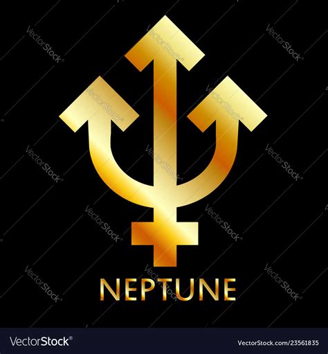 Zodiac And Astrology Symbol Of The Planet Neptune Vector Image