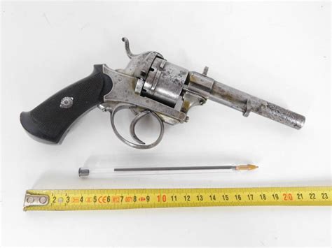 France Rare 19eme Acier Fondu Pinfire Lefaucheux Gun 9mm