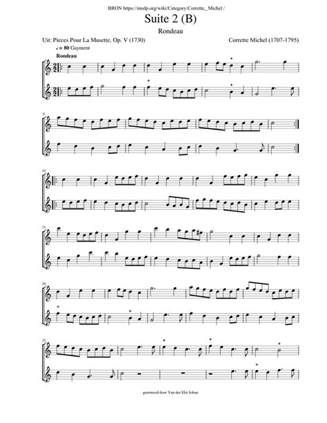 Suite 2 B Rondeau Sheet Music For Flute Woodwind Duet