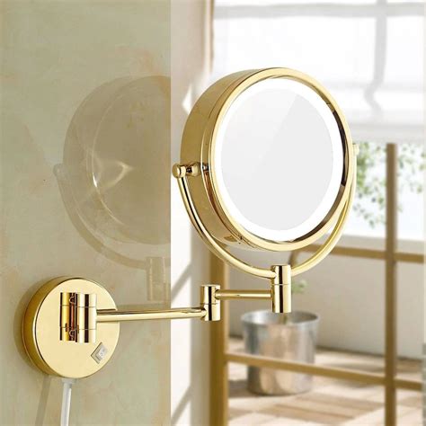 Luxury Shaving Makeup Mirrors With Led Lights And 10x1x Magnification Wall Mounted Bathroom