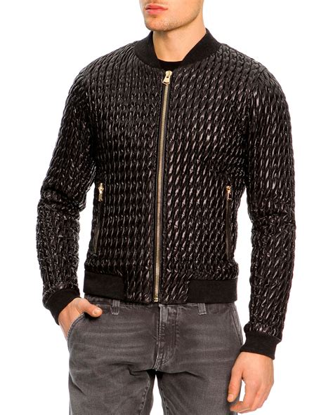 Lyst Dolce And Gabbana Quilted Bomber Jacket In Black For Men