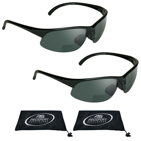 prosport 2 pairs of bifocal reading sunglasses for men and women available with 1 50 1 75