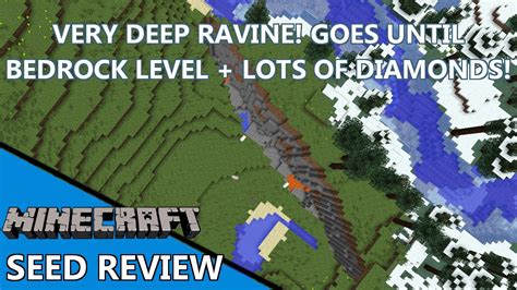 Super Deep Ravine Down To Bedrock Diamonds Minecraft Seed 162
