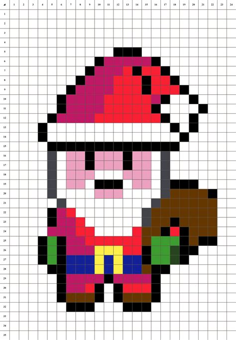 Papa Noël Pixel Art