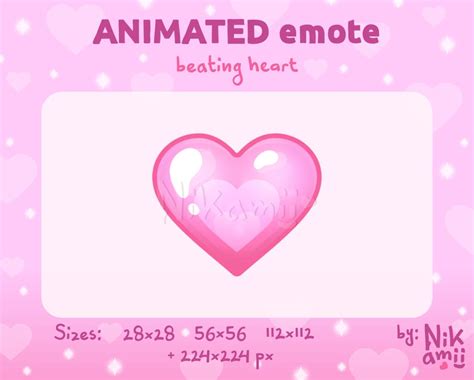 Pastel Pink Beating Heart Animated Emote Twitch Stream Etsy