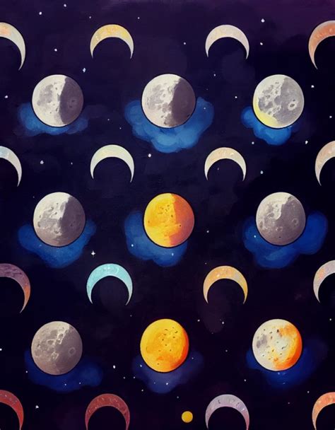 Moon Phases In Night Sky Style Of Jasmine Midjourney OpenArt