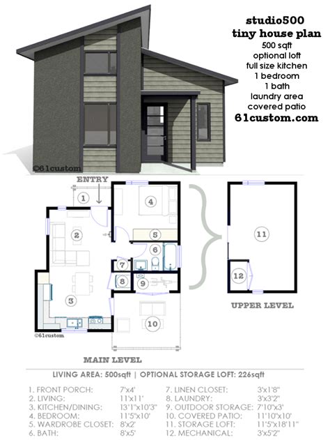 All of our plans are professionally drawn using the latest in cad and sketchup technologies. studio500: modern tiny house plan | 61custom