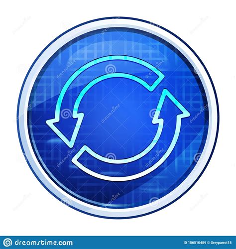Update Icon Futuristic Blue Round Button Vector Illustration Stock