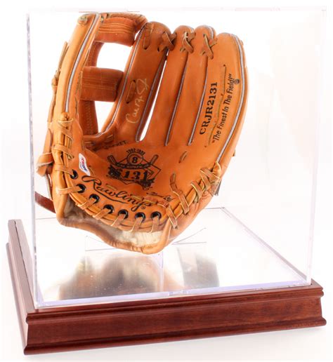 Cal Ripken Jr Signed Rawlings Baseball Glove With Display Case Psa