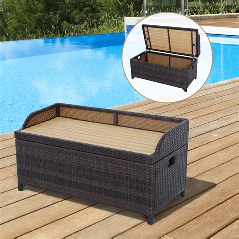 Outdoor entertaining just got easier withoutdoor entertaining just got easier with the suncast patio storage and prep station. Outsunny Rattan Storage Cabinet Cushion Box Chest Bench ...