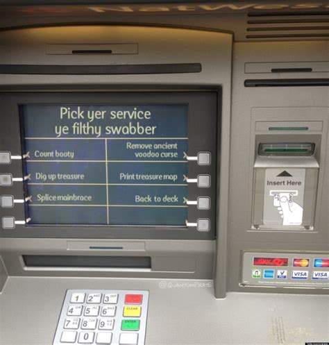 Cashpoint Machine Has Pirate Language Setting Picture Huffpost Uk