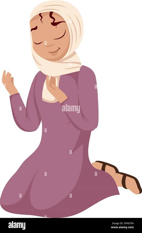 Vector Illustration Muslim Woman Praying Cut Out Stock Images And Pictures Alamy