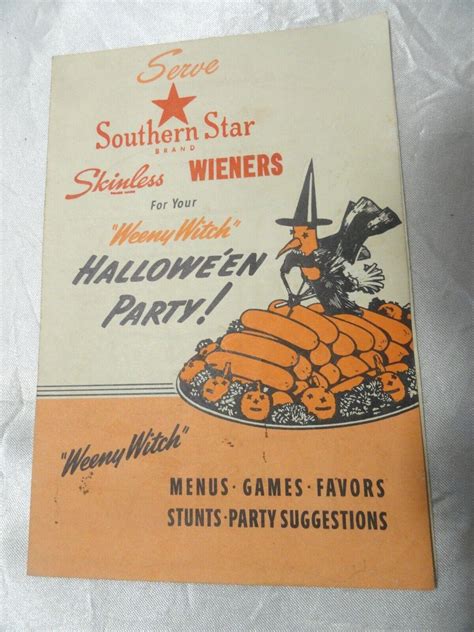 Vintage Weeny Witch Skinless Weiners Halloween Party Pamphlet Brochure