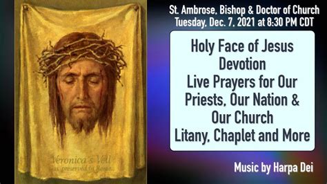 Holy Face Chaplet The Golden Arrow Prayer St Ambrose Tue 1207
