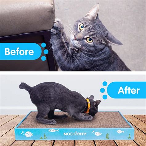 3 Pack Cat Scratching Pads Double Sided Corrugated Horizontal Noodoky