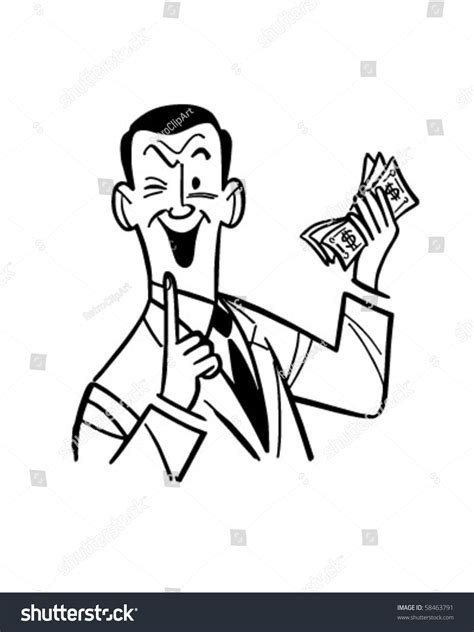 Explore free money png images & money transparent images on vhv.rs. Man With Wad Of Cash - Retro Clip Art Stock Vector Illustration 58463791 : Shutterstock