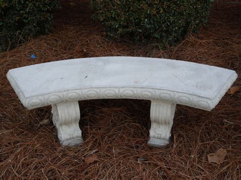Garden bench park bench metal bench outdoor benches clearance patio yard bench floral rose accented bronze. 48" Curved Concrete Bench with Legs - Scroll Design ...