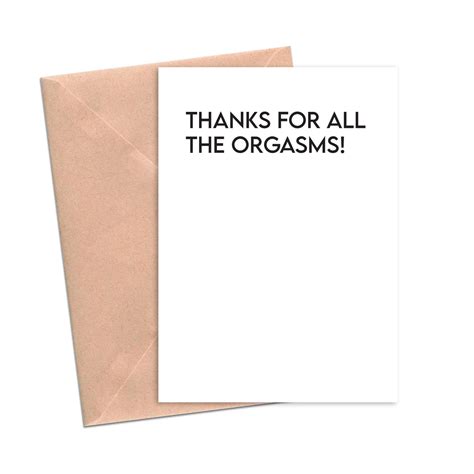 Funny Love Card Thanks For All The Orgasms Love Card Crimson And